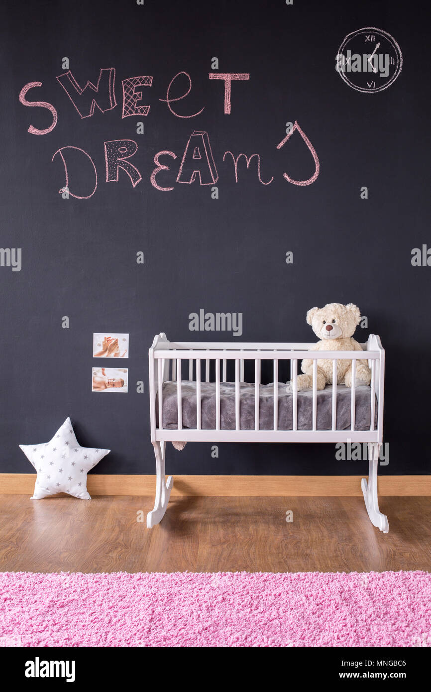 Shot of a creative baby room with a chalkboard wall Stock Photo - Alamy