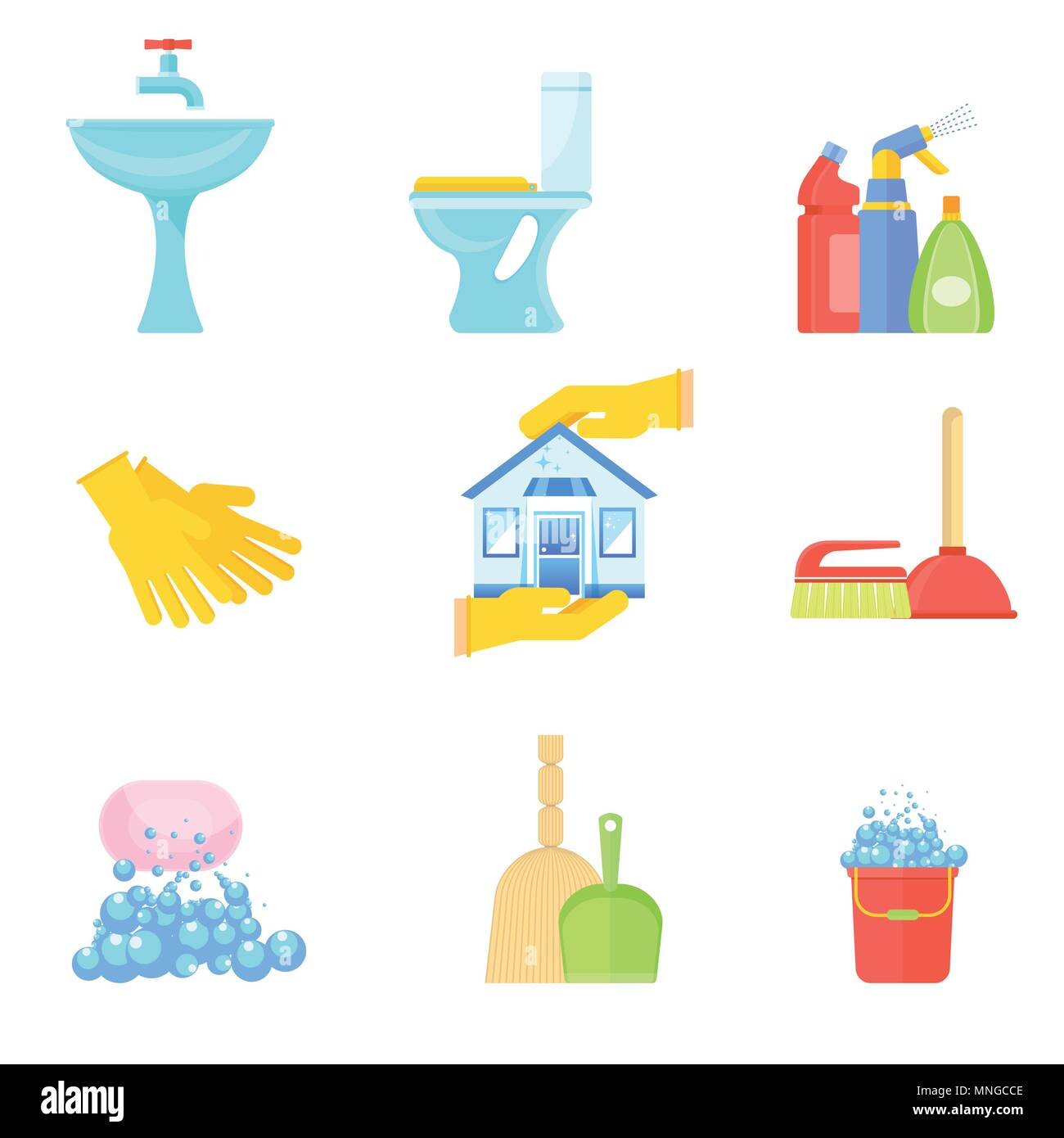 bathroom furniture and tools Stock Vector