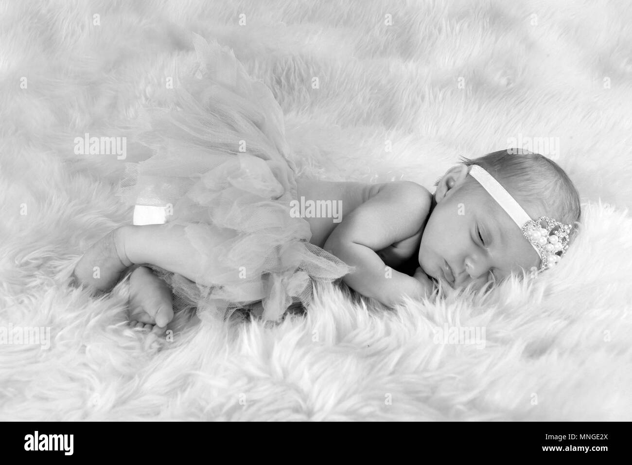 baby girl sleeping Stock Photo