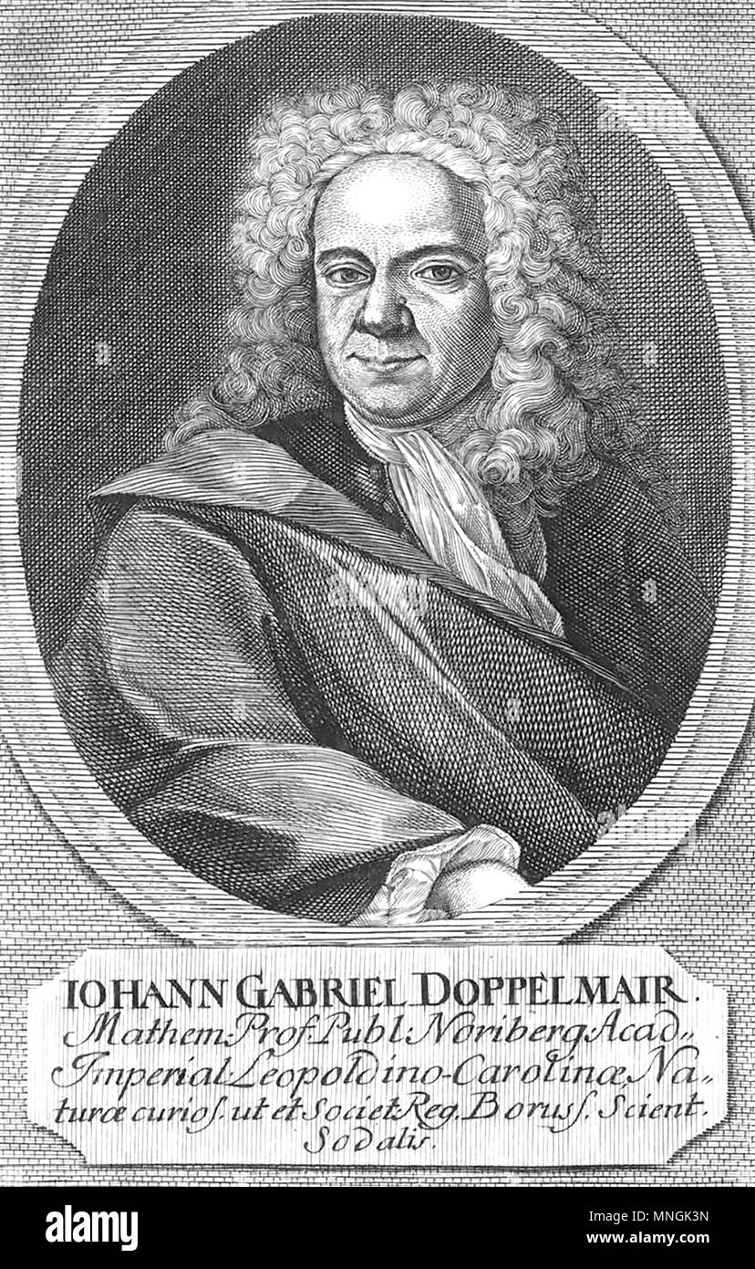 JOHANN DOPPELMAYR (1677-1750) German, mathematician, cartographer and astronomer Stock Photo