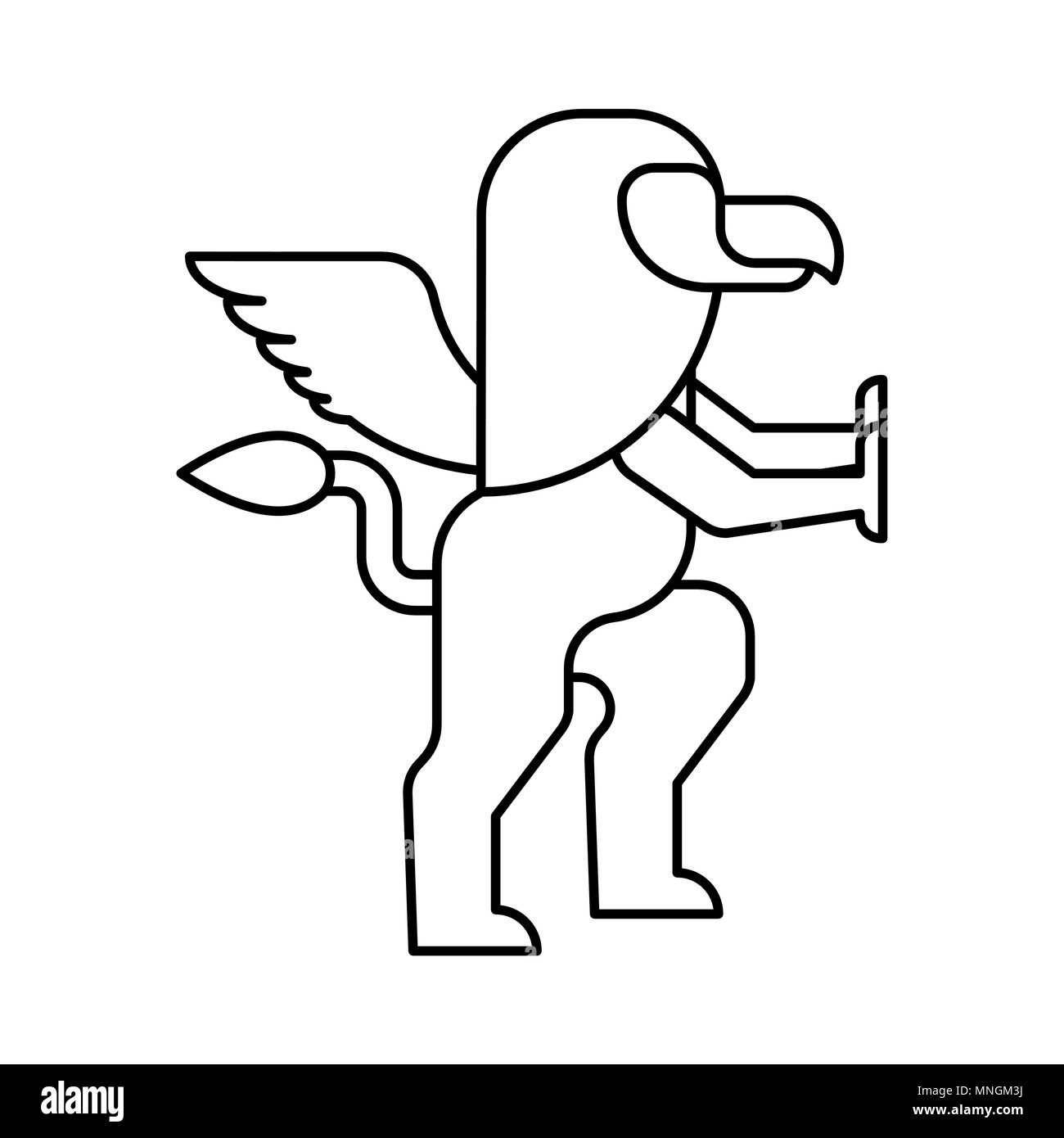 Griffin heraldic symbol. Sign Animal for coat of arms. Vector