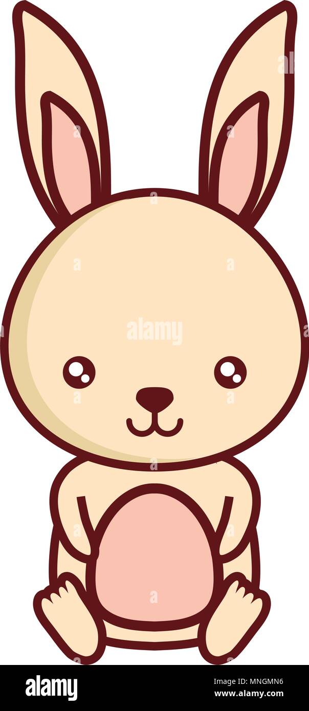 cute rabbit icon over white background, colorful design. vector ...