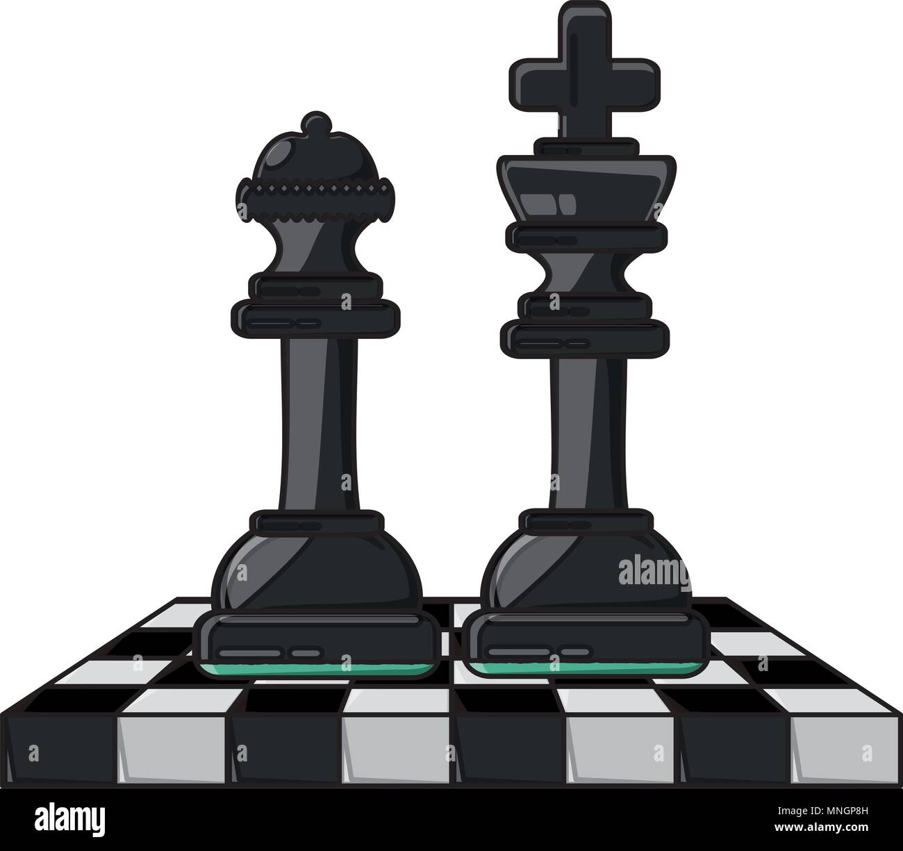 Queen and king chess pieces on white background Stock Photo - Alamy