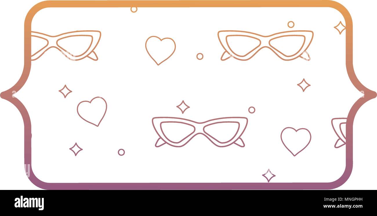 banner with sunglasses and hearts pattern over white background, vector ...
