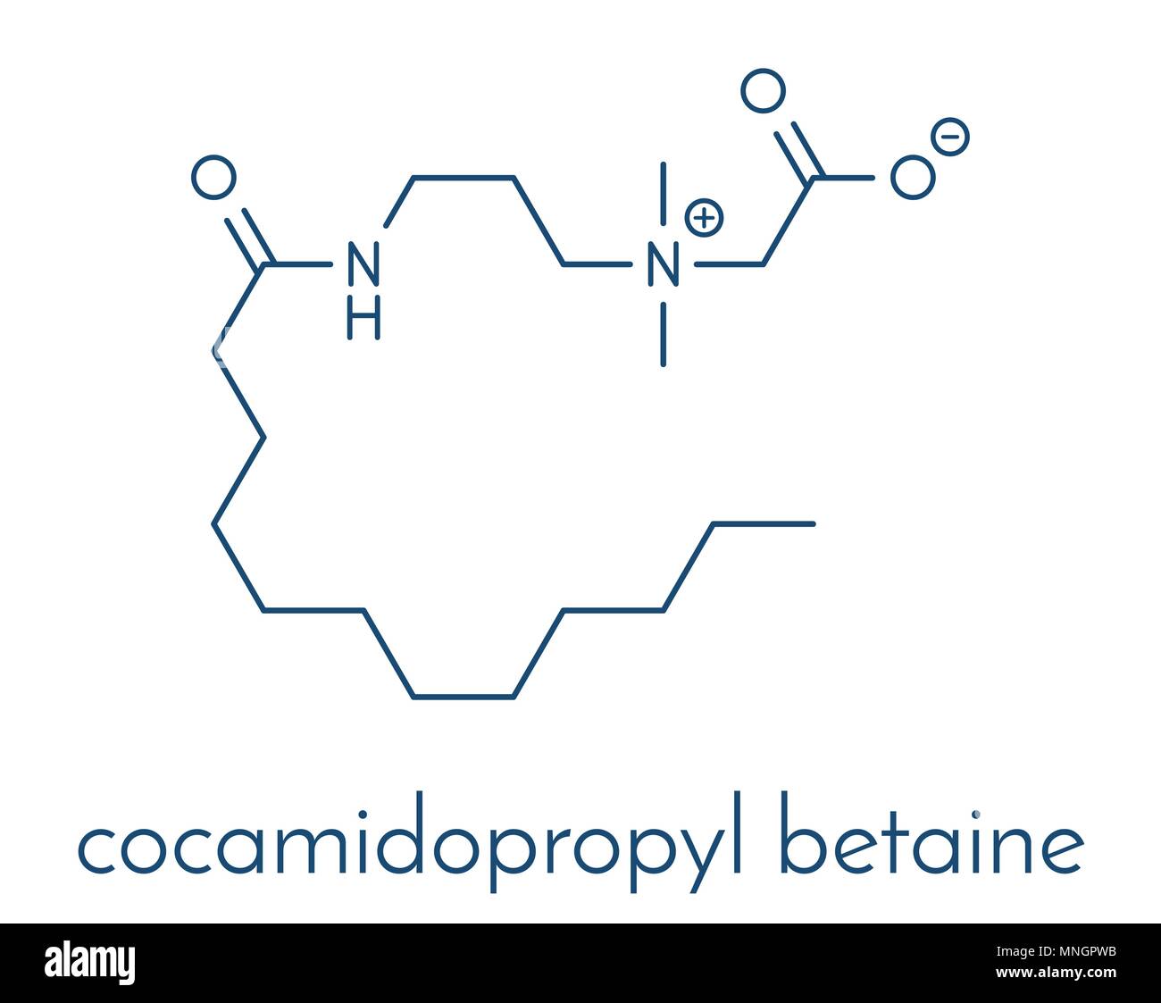 Cocamidopropyl betaine (CAPB) synthetic surfactant molecule. Used in shampoo,  soap, hair conditioner, etc. Skeletal formula Stock Vector Image & Art -  Alamy