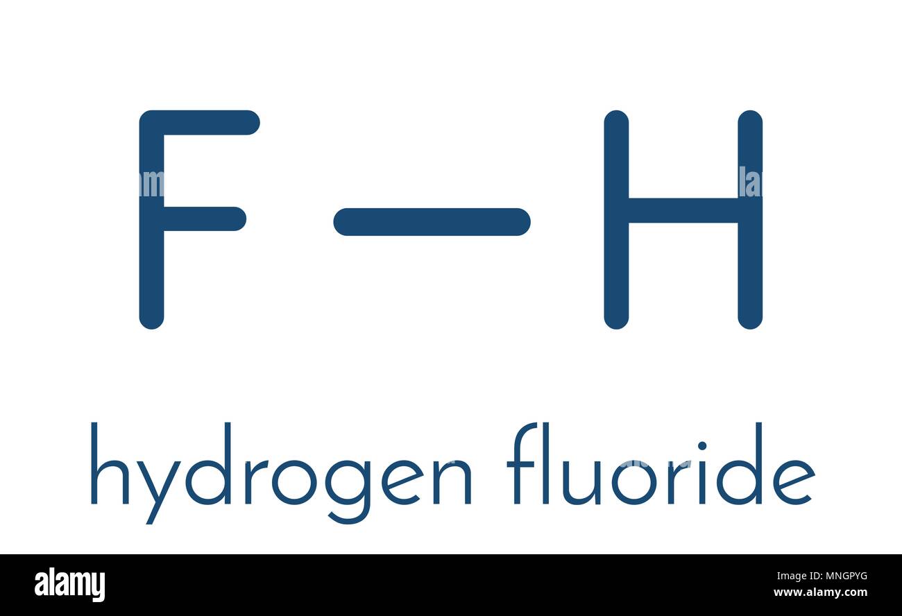 Hydrogen fluoride (HF) molecule. Skeletal formula Stock Vector Image