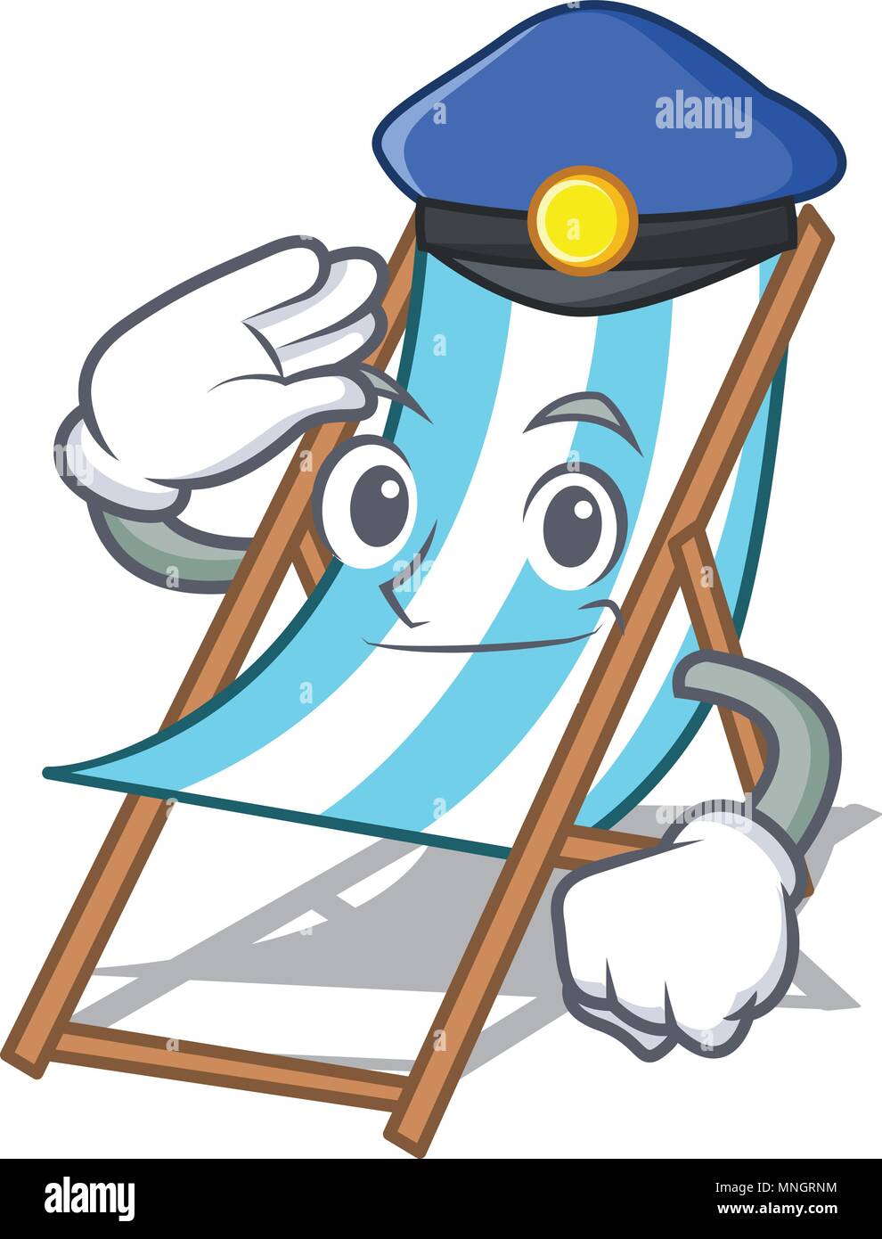 Police beach chair character cartoon Stock Vector Image & Art - Alamy