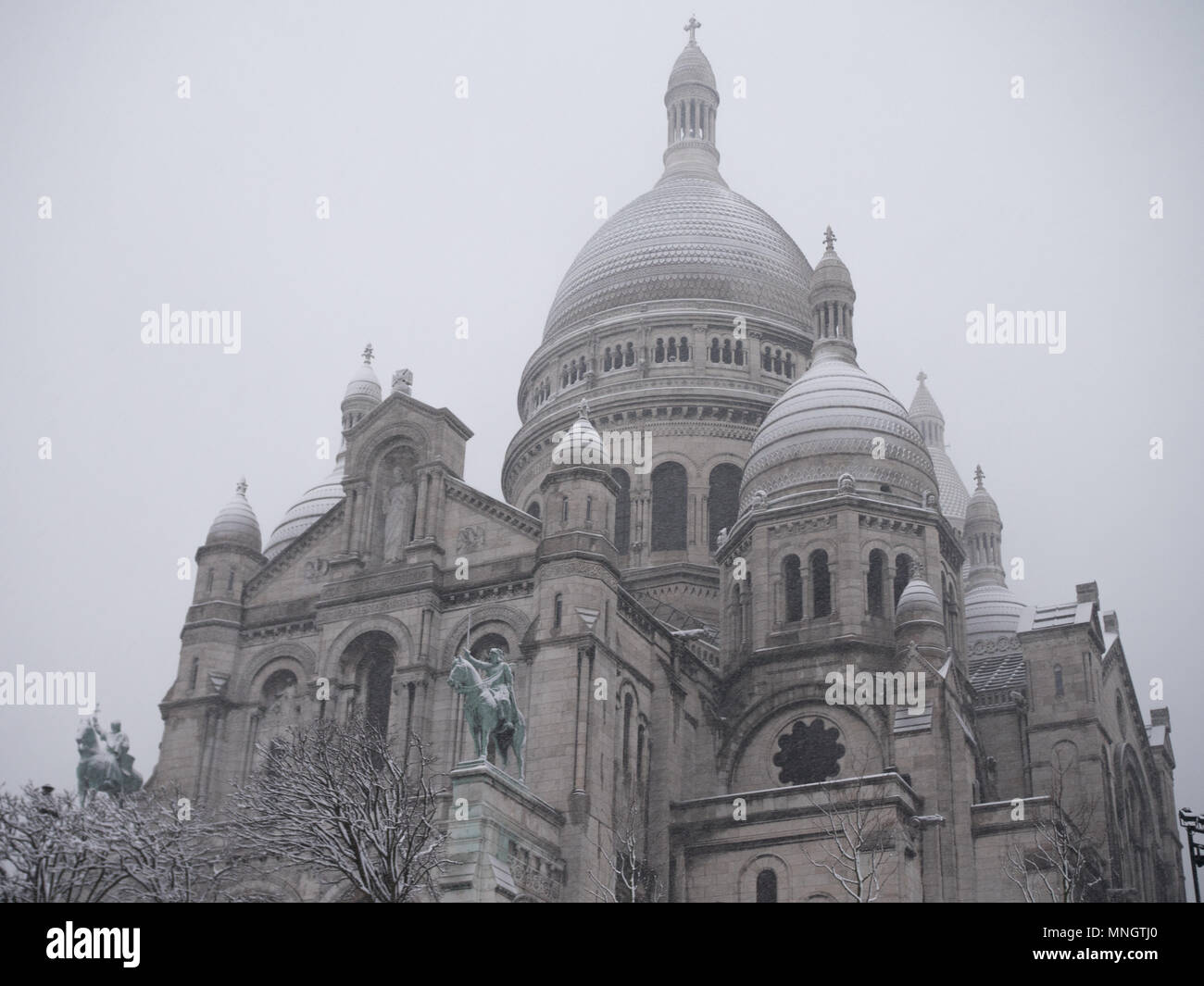 Snow in Paris Stock Photo
