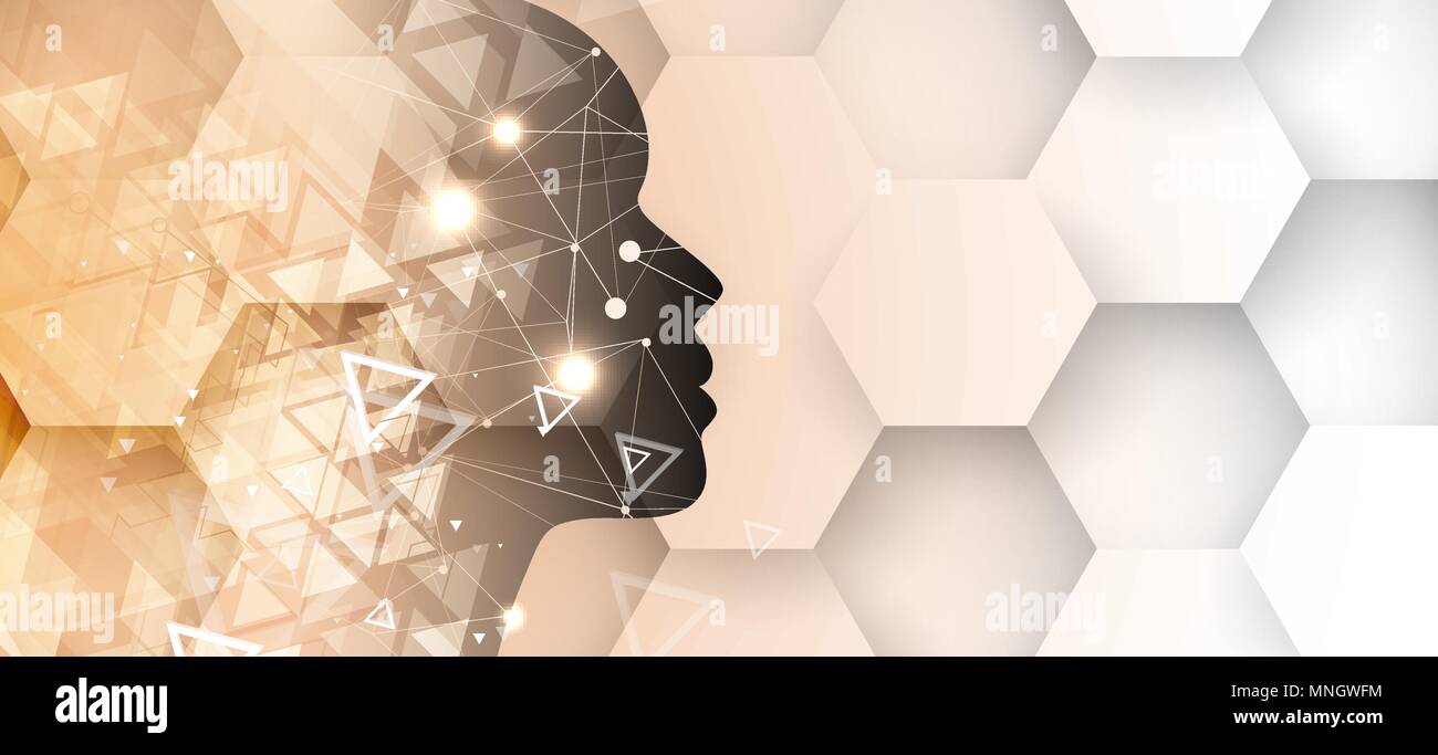 Abstract Artificial intelligence. Technology web background. Virtual concept Stock Vector