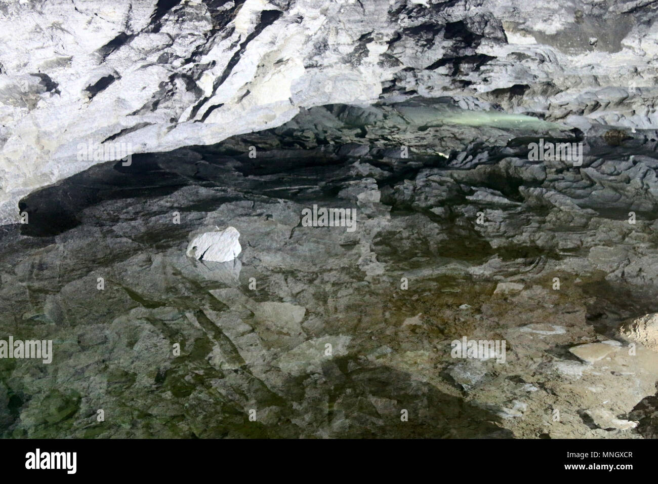 Karst Subterranean Rivers river inside karst caves, slow current of clear water, cave river ...
