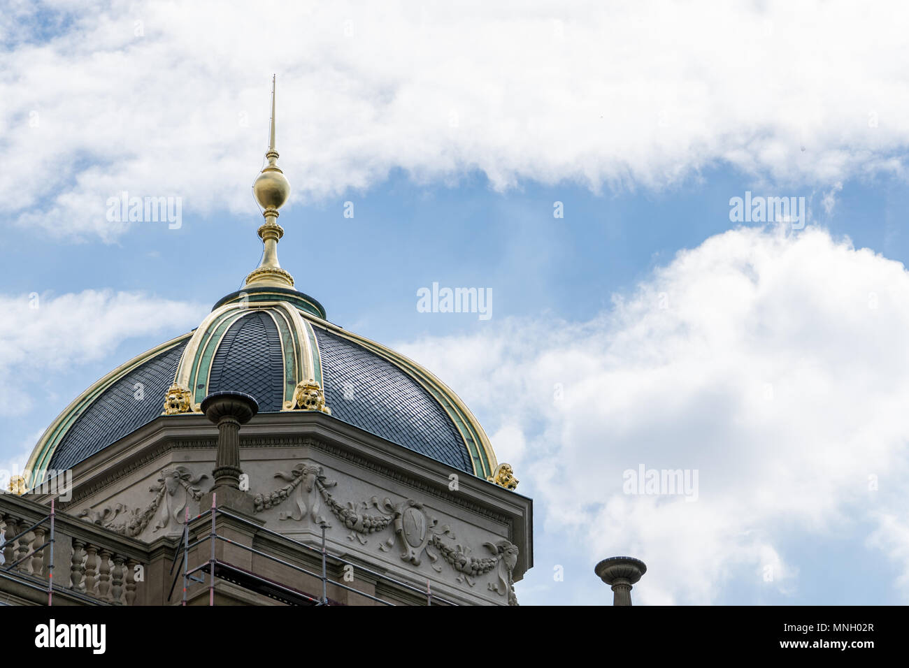 Small tower of National museum in Prague Stock Photo