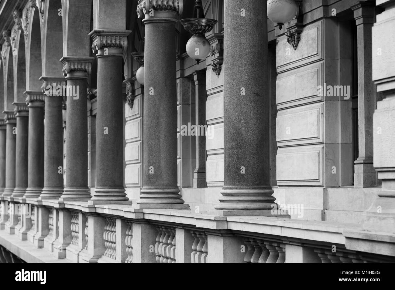 Columns of national theater in Prague Stock Photo