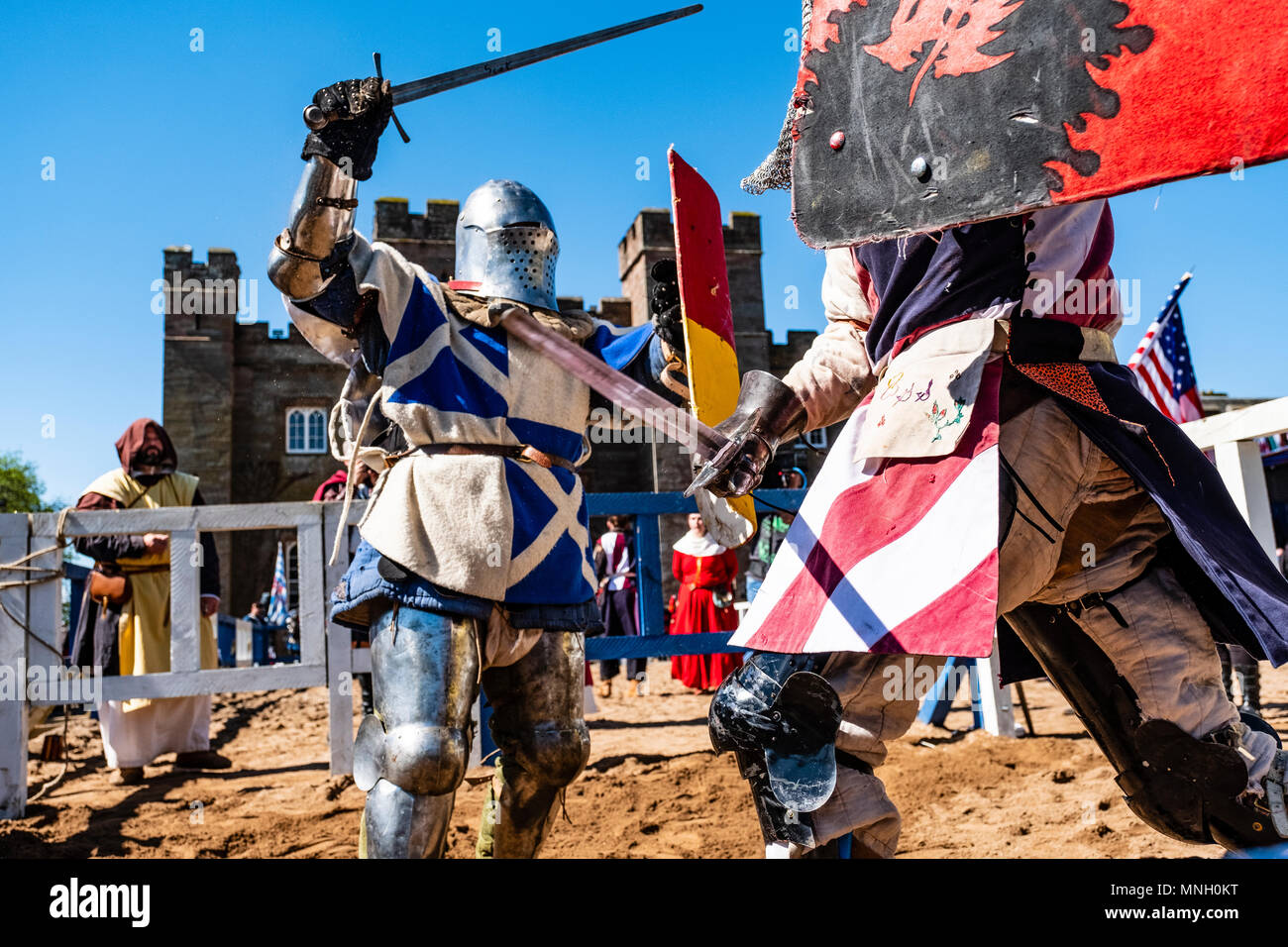Two knights fight in List during the International Medieval Combat  Federation (IMCF) World Championships at Scone Palace on May 12, 2018 at  Scone Pa Stock Photo - Alamy