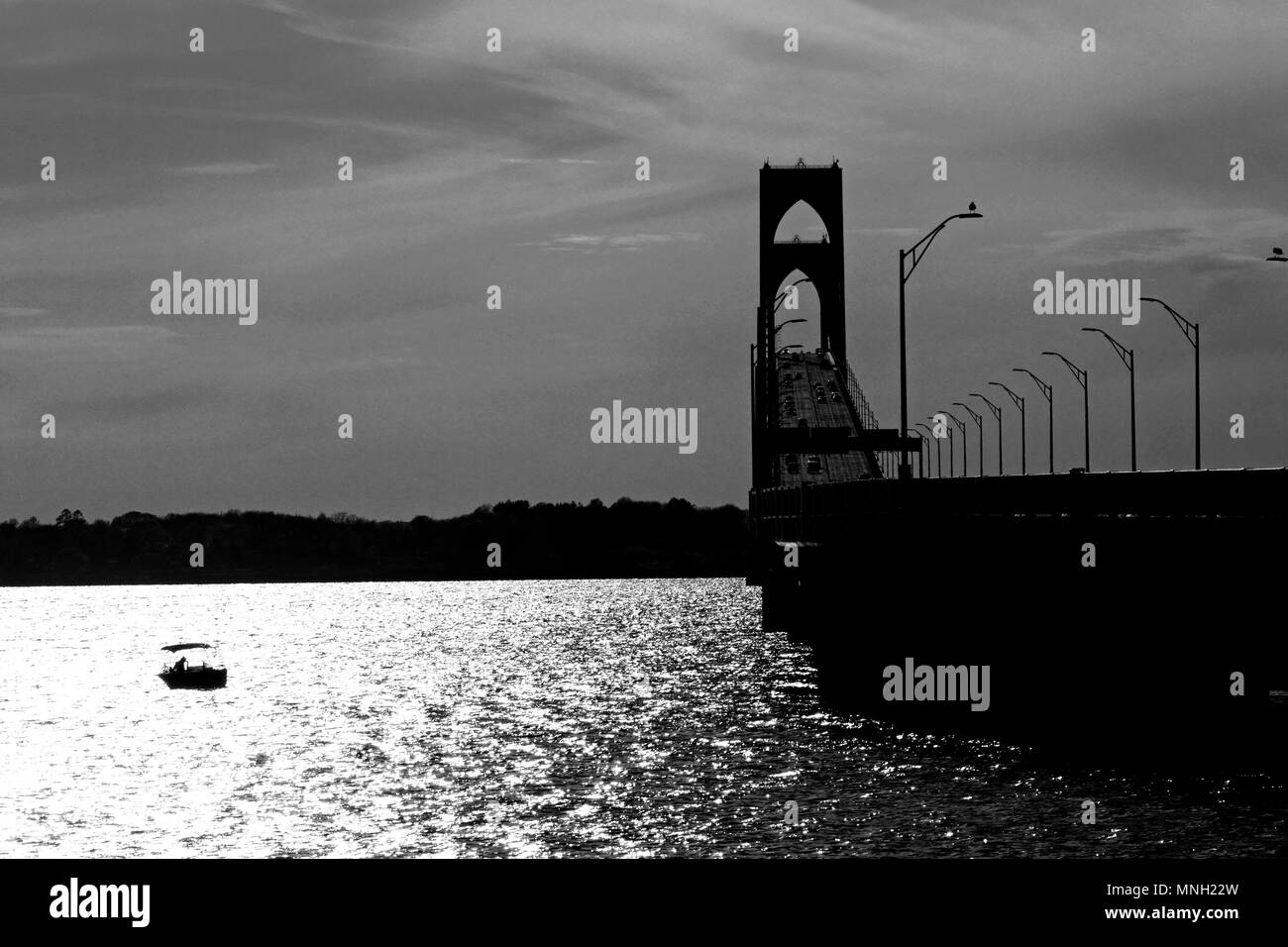 The Claiborne Pell Newport Bridge, Newport, Rhode Island, USA Stock