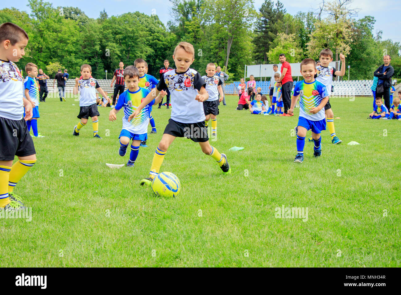 children play football bulgaria varna 16.05.2018 Stock Photo
