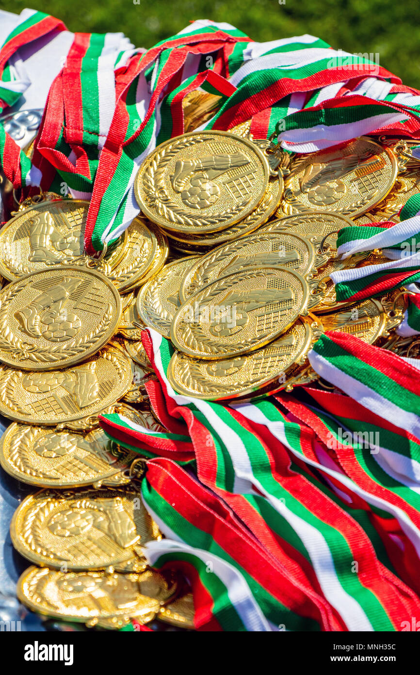 Gold Medal athletes bulgaria varna 16.05.2018 Stock Photo