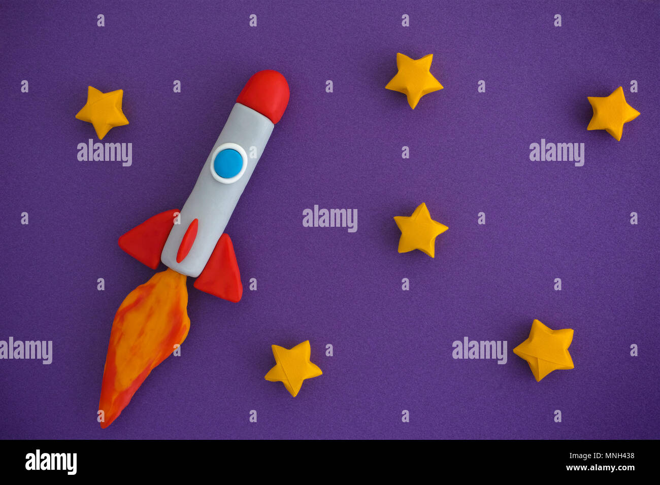 Space Rocket Flying For New Ideas Through The Stars. Space rocket is