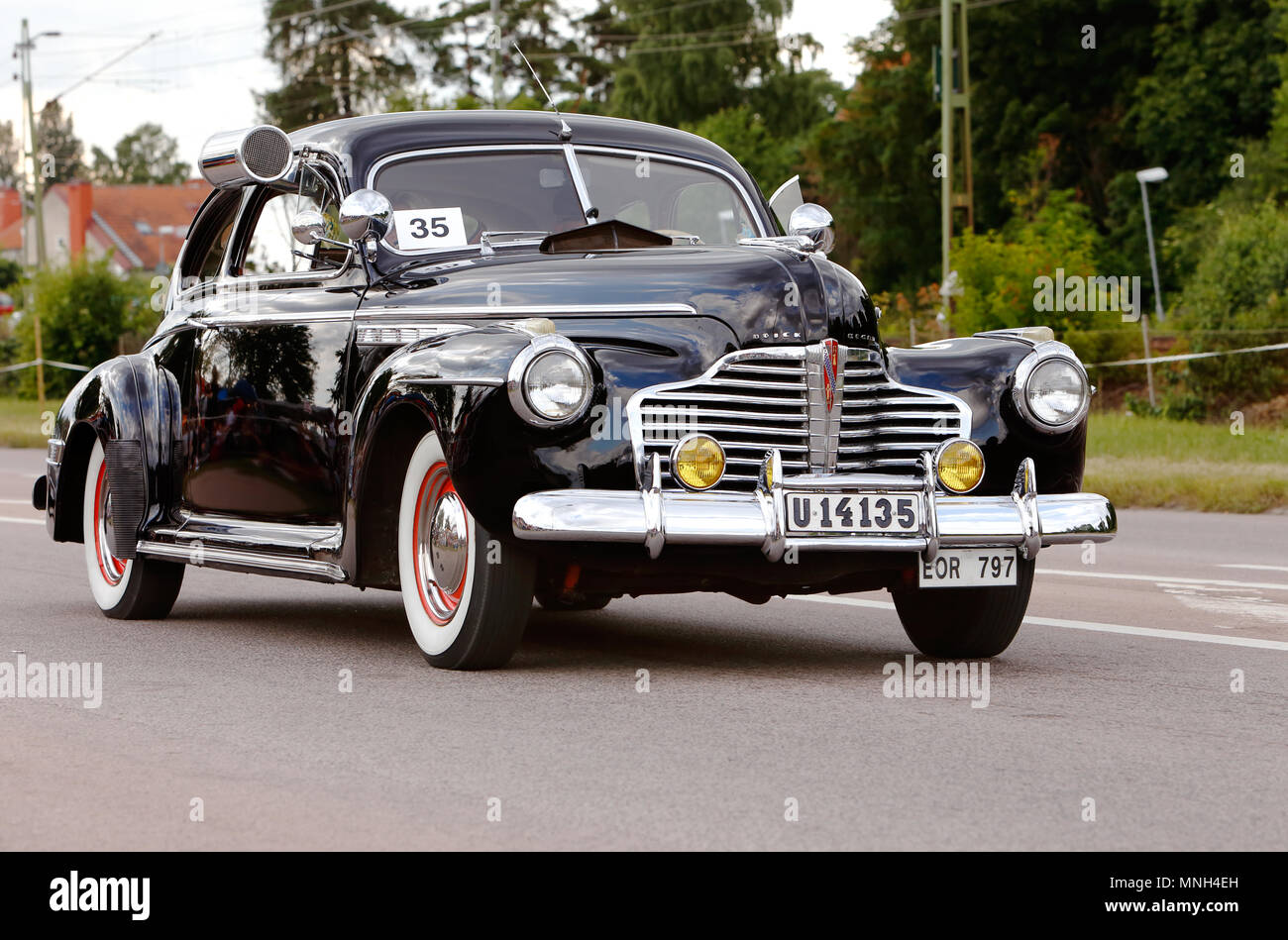 Vasteras, Sweden - July 5, 2013: One black Buick Sedanette 1941 during cruising parade at the Power Big Meet event Stock Photo