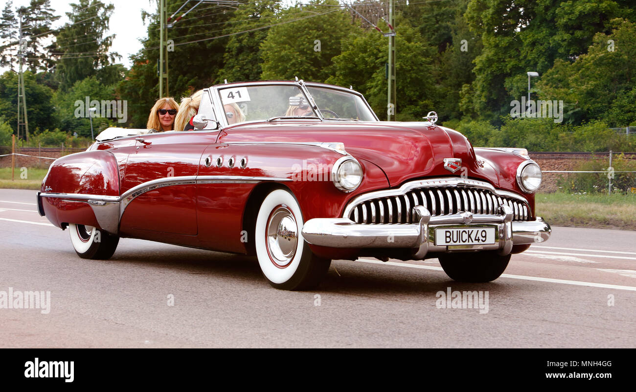 Vasteras, Sweden - July 5, 2013: One Buick Roadmaster 1949 during cruising parade at the Power Big Meet event Stock Photo