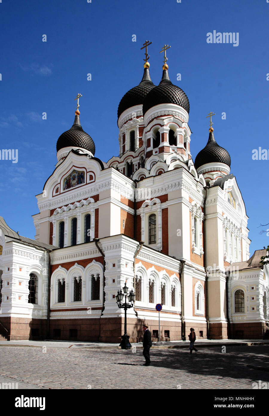 Tallinn, Estonia -  May 23, 2008: The Alexander Nevsky Cathedral is an orthodox cathedral in Old Town, Tallinn, Estonia. The Alexander Nevsky Cathedra Stock Photo
