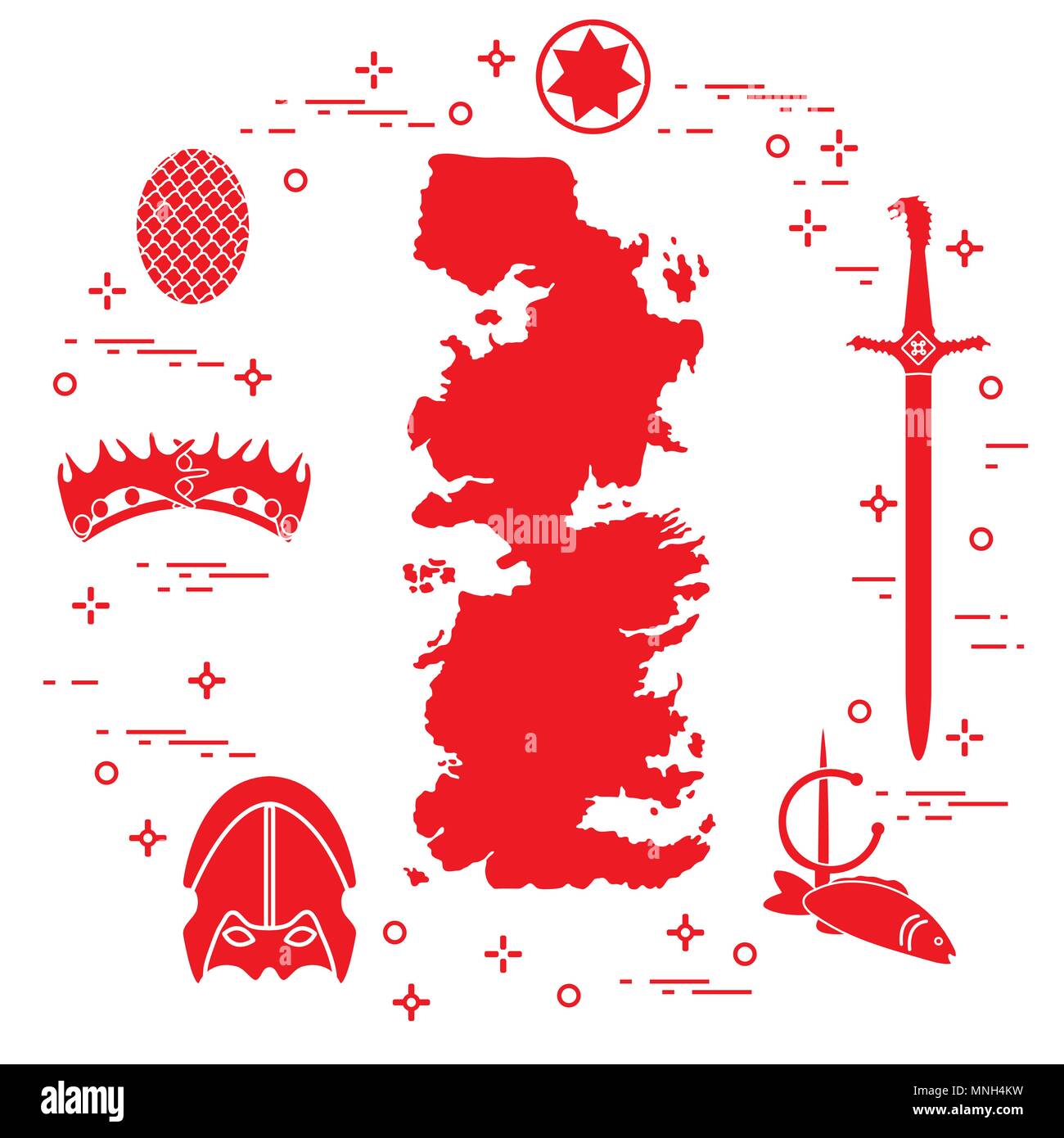 symbols-of-the-popular-fantasy-television-series-art-and-cinema-theme