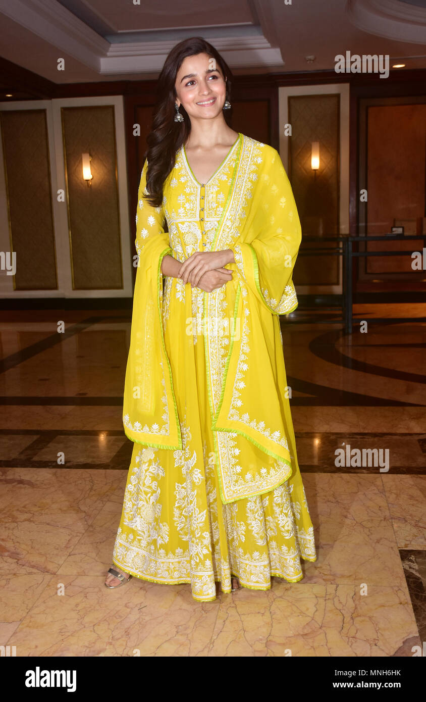 Indian film actress Alia Bhatt pose for a picture during the success