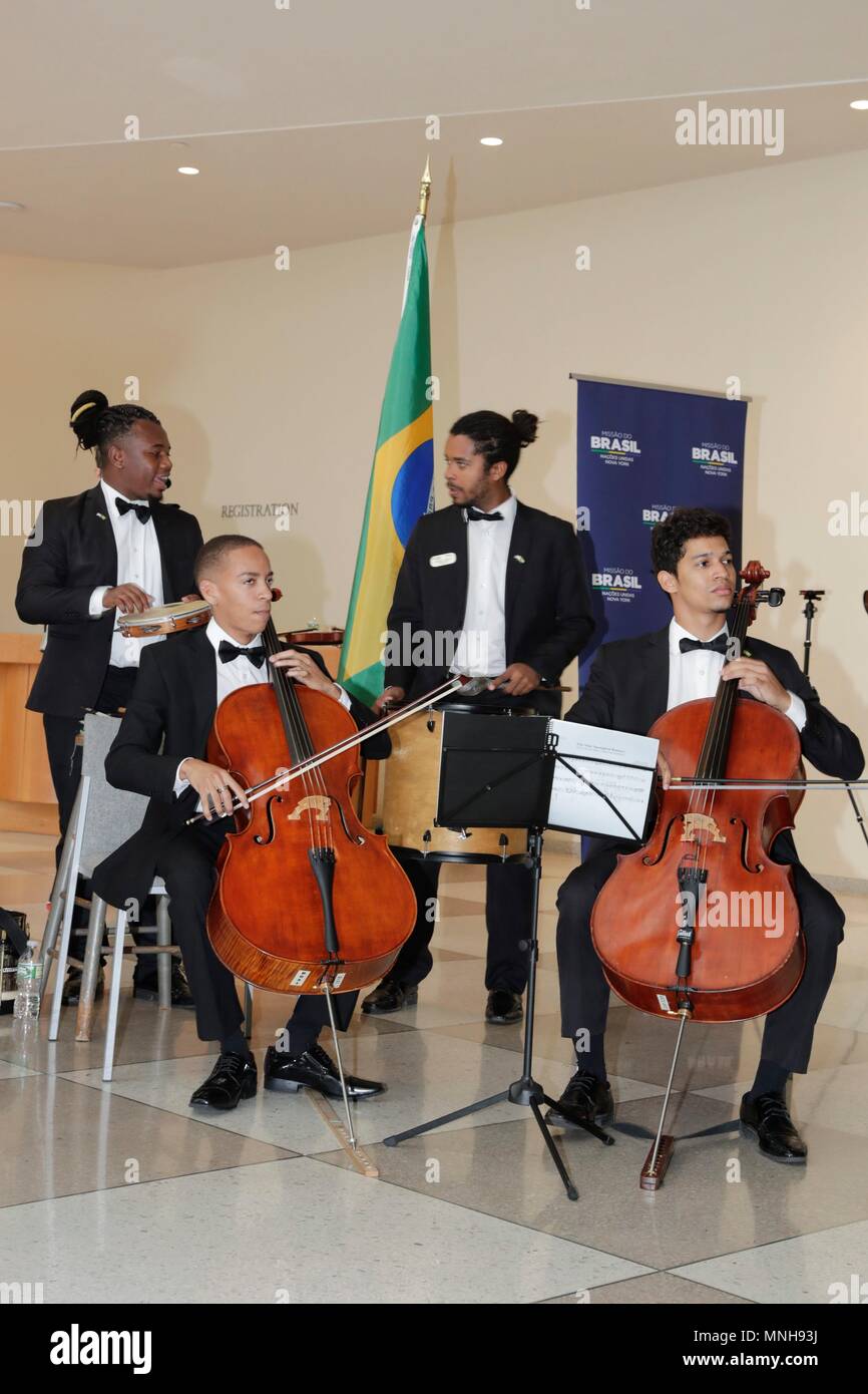 United Nations, New York, USA, May 17, 2018 - Brazilian Classical Music Concert by the Group Youth Camerata of Rio de Janeiro today at the UN Headquarters in New York City. Photo: Luiz Rampelotto/EuropaNewswire | usage worldwide Stock Photo