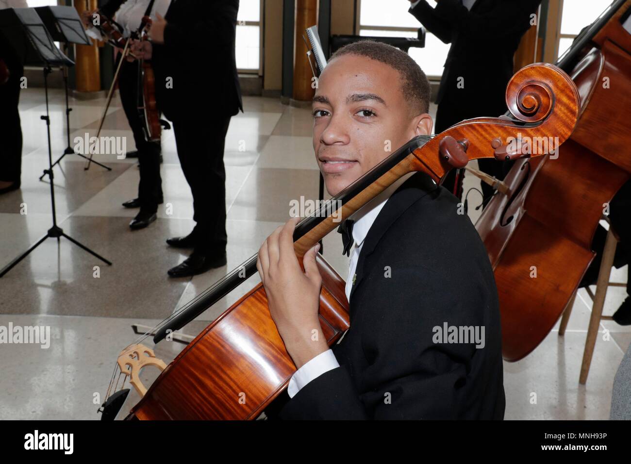 United Nations, New York, USA, May 17, 2018 - Brazilian Classical Music Concert by the Group Youth Camerata of Rio de Janeiro today at the UN Headquarters in New York City. Photo: Luiz Rampelotto/EuropaNewswire | usage worldwide Stock Photo