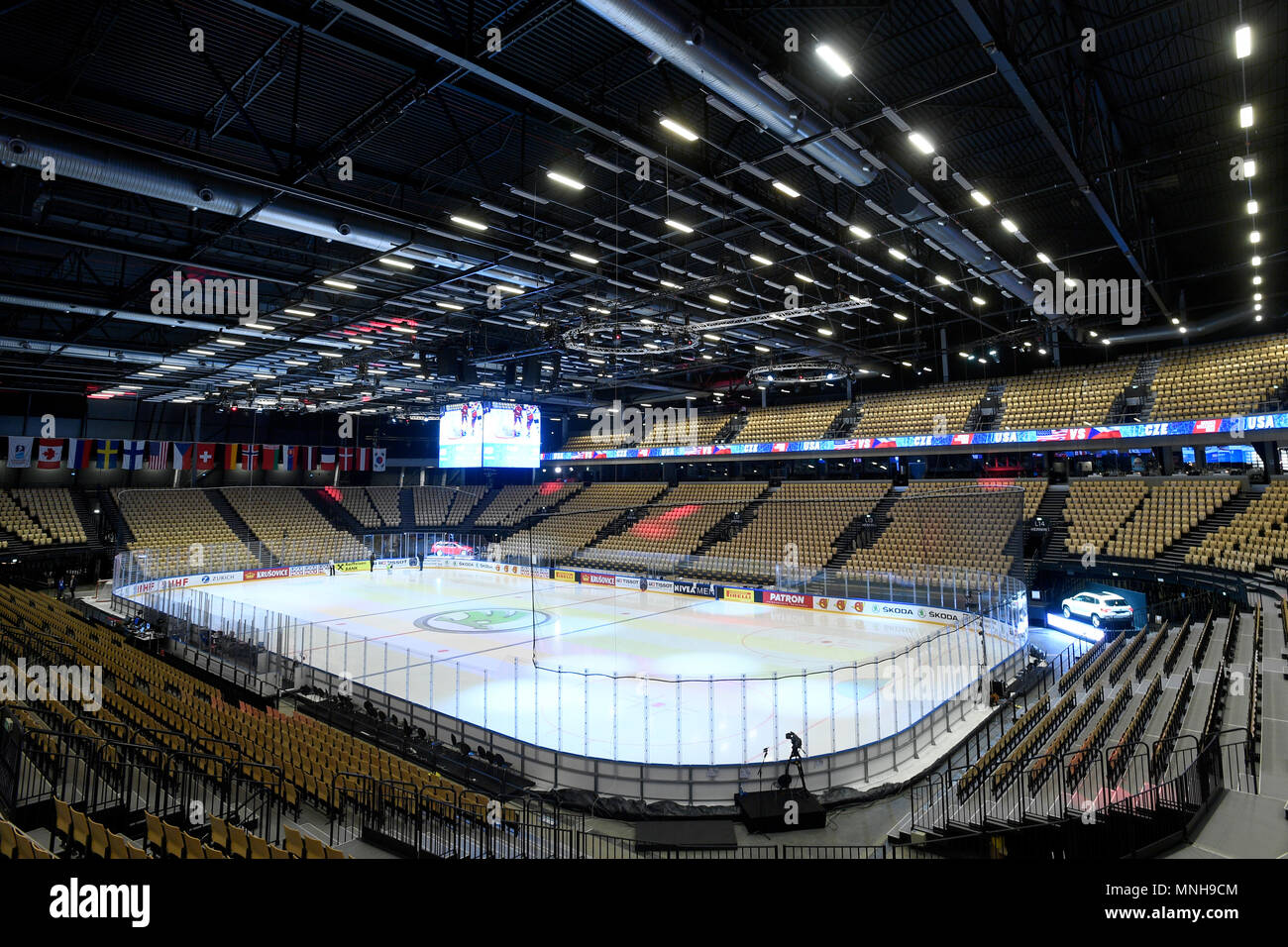 Herning, Denmark. 17th May, 2018. The Jyske Bank Boxen indoor arena is seen prior to the Ice Hockey World Championships quarterfinal match USA vs Czech Republic, in Herning, Denmark, on May 17, 2018. Credit: Ondrej Deml/CTK Photo/Alamy Live News Stock Photo