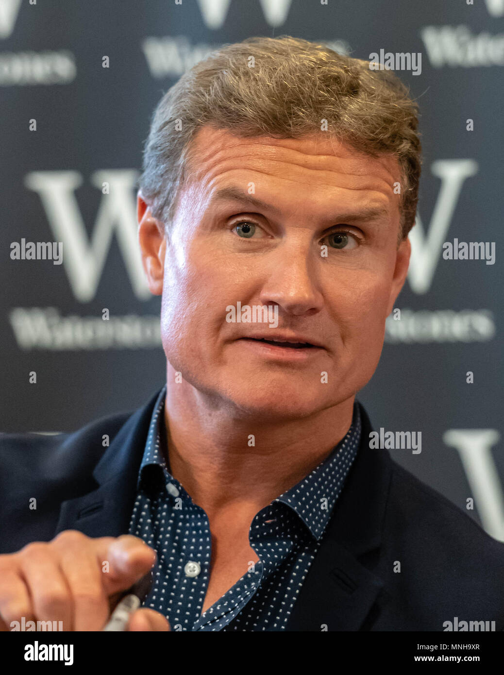 London 17th May 2018 David Coulthard MBE a British former Formula One racing driver turned presenter, commentator and journalist. He was runner-up in the 2001 Formula One World Drivers' Championship, driving for McLaren.  He was signing copies of his new book “The Winning Formula at Waterstones, Leadenhall Market London Credit Ian Davidson/Alamy Live News Stock Photo