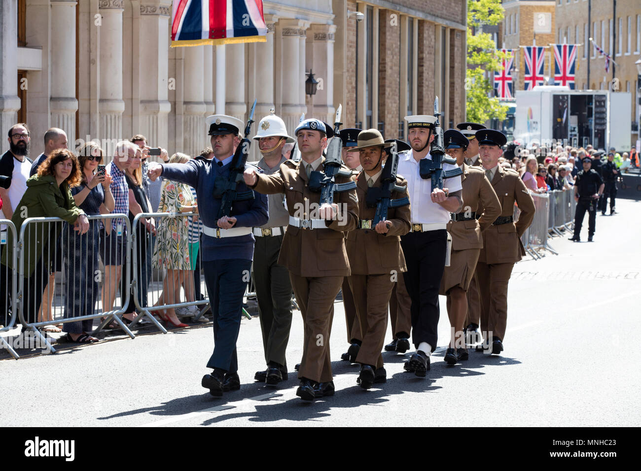 Windsor, UK. 17th May, 2018. A full dress rehearsal with the armed