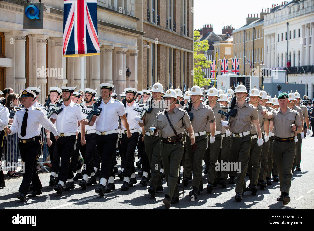 Windsor, UK. 17th May, 2018. A full dress rehearsal with the armed