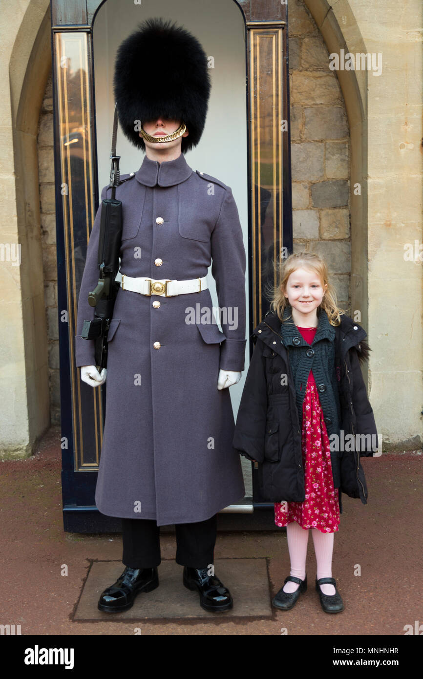 British Army soldier of the Scots Guards / guard standing with a sentry