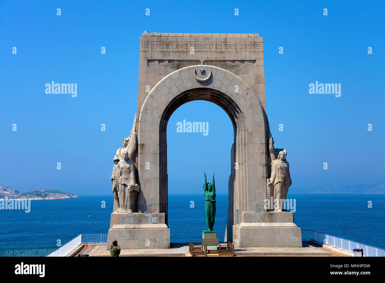 Monument aux morts d'Orient, memorial in tribute for fallen troops at Orient, Rue Vallon des Auffes, Marseille, Bouches-du-Rhone, South France, France Stock Photo