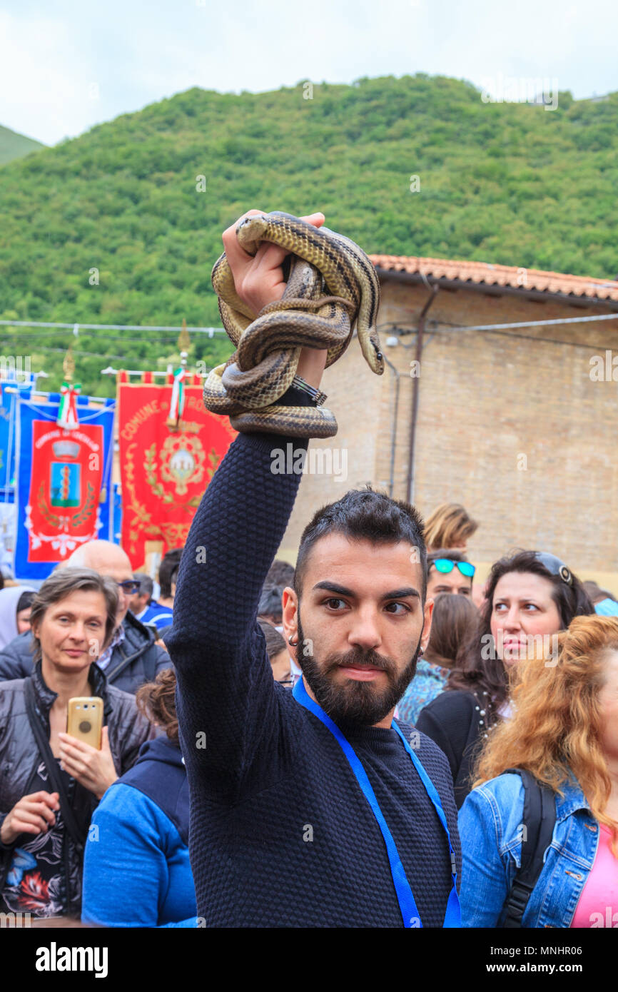 Snake festival in Cocullo (Italy) Stock Photo