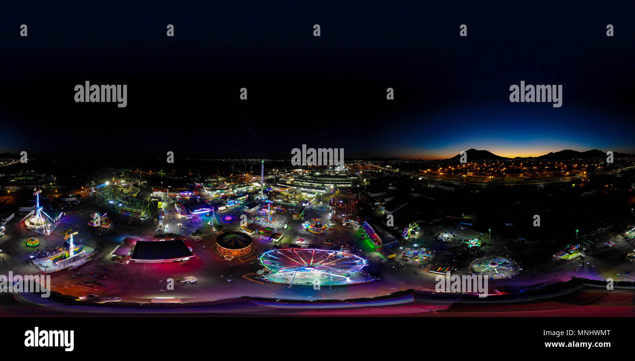 Fair and mechanical games, Feria y juegos mecanicos Aerial view of the ...