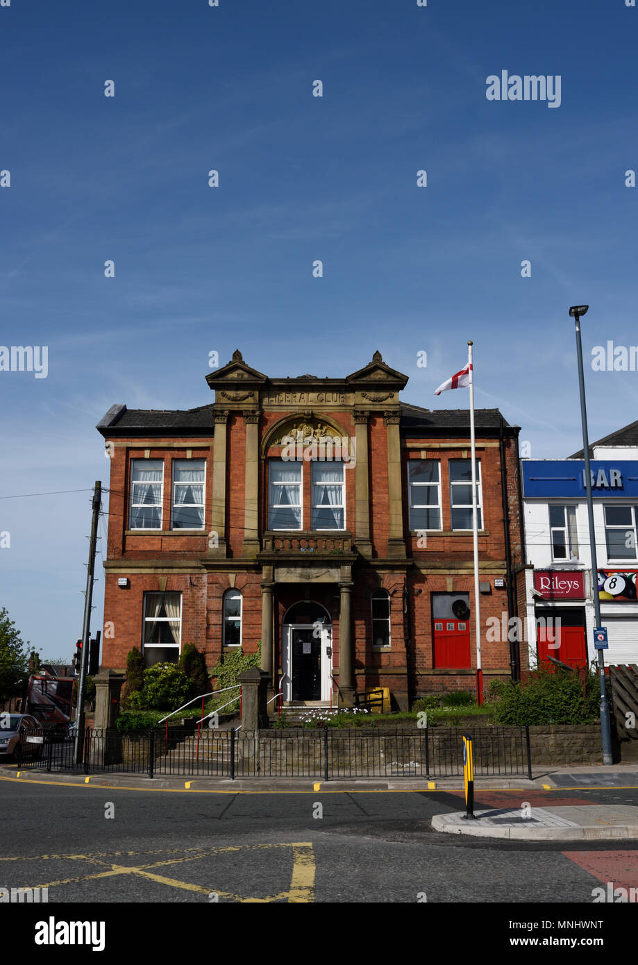 Liberal club on main road location in prestwich bury lancashire uk Stock Photo