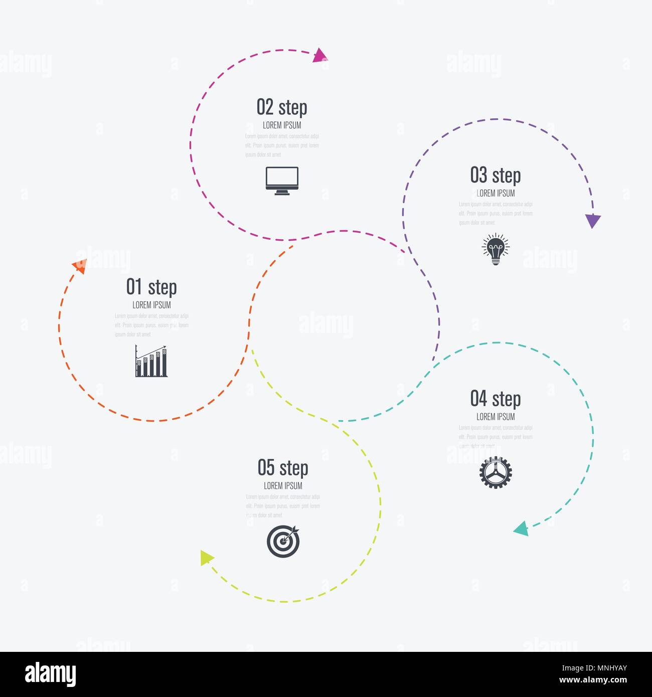 Infographics template 5 options with circle Stock Vector Image & Art ...