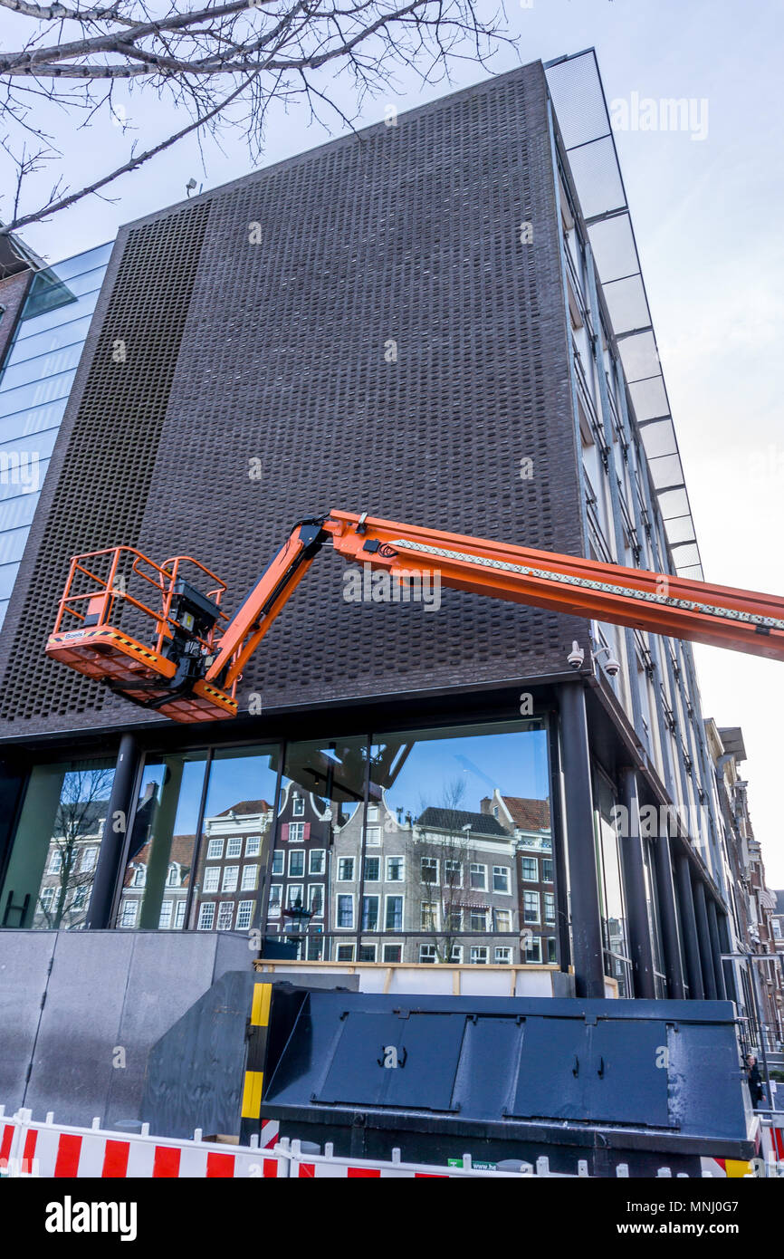 Anne Frank Huis, House and Museum on the Prinsengracht Canal in Amsterdam, the Netherlands,  Europe. Stock Photo