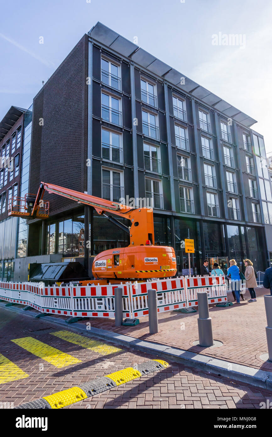 Anne Frank Huis, House and Museum on the Prinsengracht Canal in Amsterdam, the Netherlands,  Europe. Stock Photo