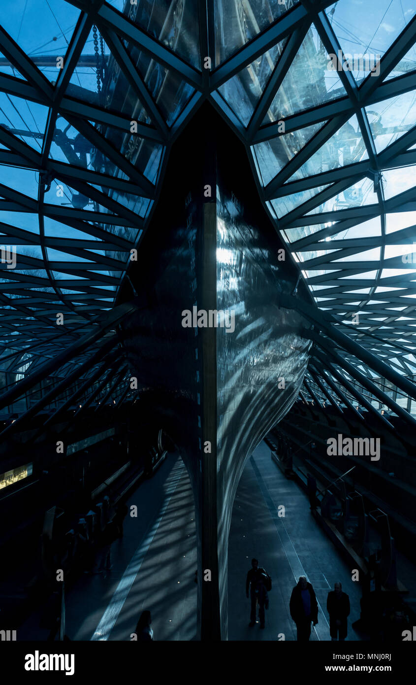 The hull of the restored tea clipper, the Cutty Sark, now a museum drydocked in Greenwich, London Stock Photo