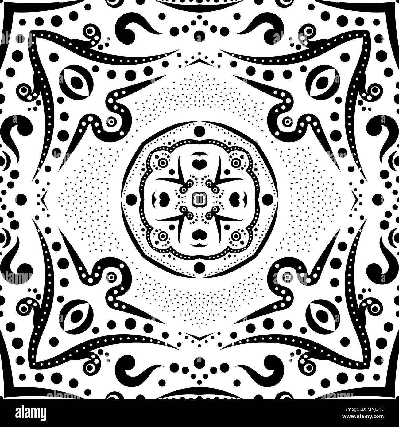 Seamless circle pattern vector Black and White Stock Photos & Images ...