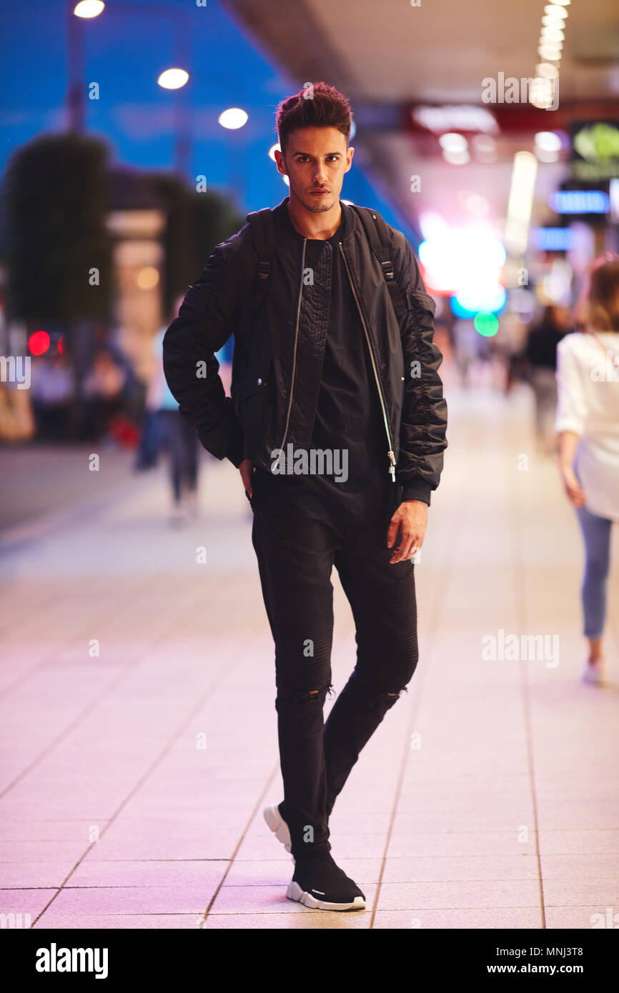 Male model posing outdoor hi-res stock photography and images - Alamy