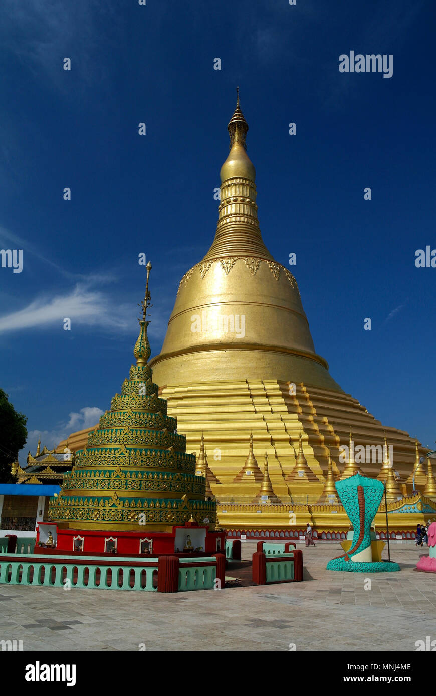 View to Shwemawdaw pagoda in Bago, Myanmar, Stock Photo