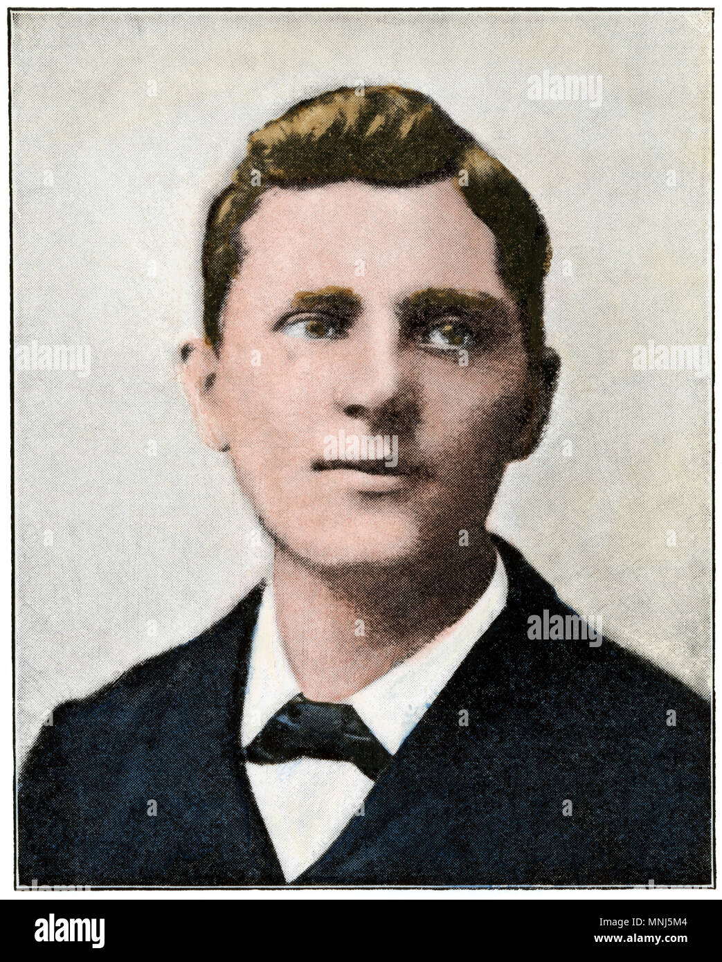 Leon Czolgosz, assassin of President William McKinley in 1901. Hand-colored halftone of a photograph Stock Photo