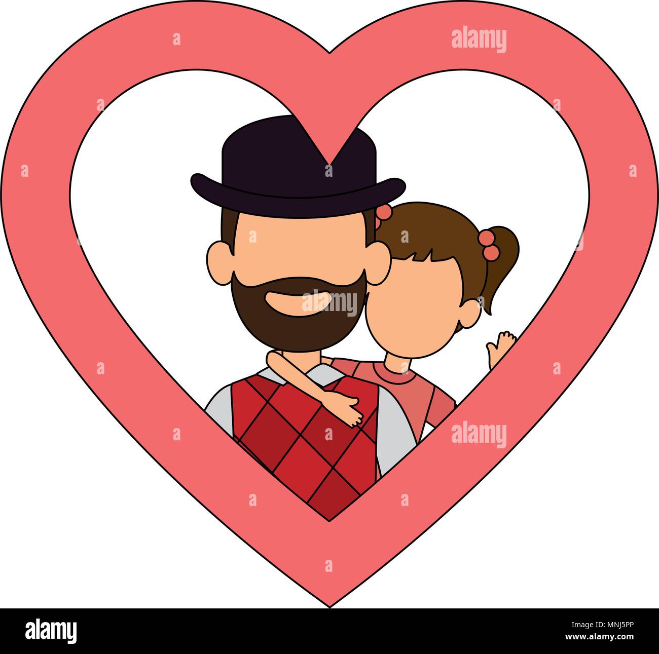 cute father with daughter in heart Stock Vector Image & Art - Alamy