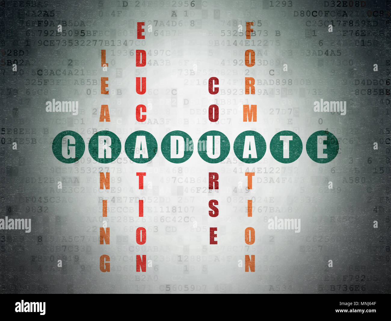 Studying concept: Graduate in Crossword Puzzle Stock Photo Alamy