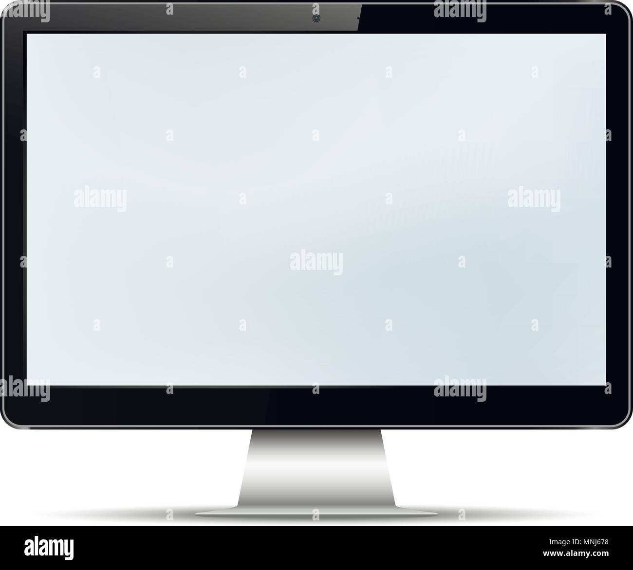 Blank computer display isolated on white background. Vector mockup. Stock Vector