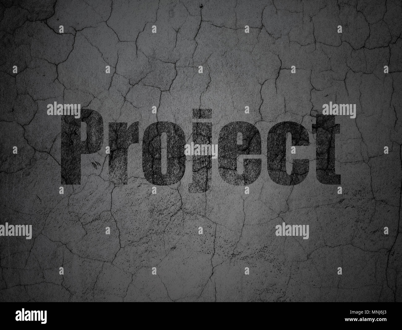 Business concept: Project on grunge wall background Stock Photo - Alamy