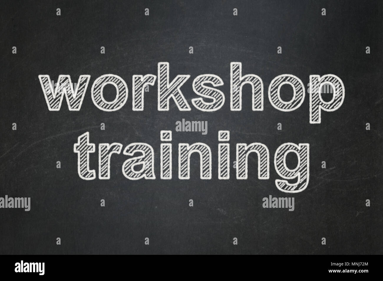Education concept: Workshop Training on chalkboard background Stock